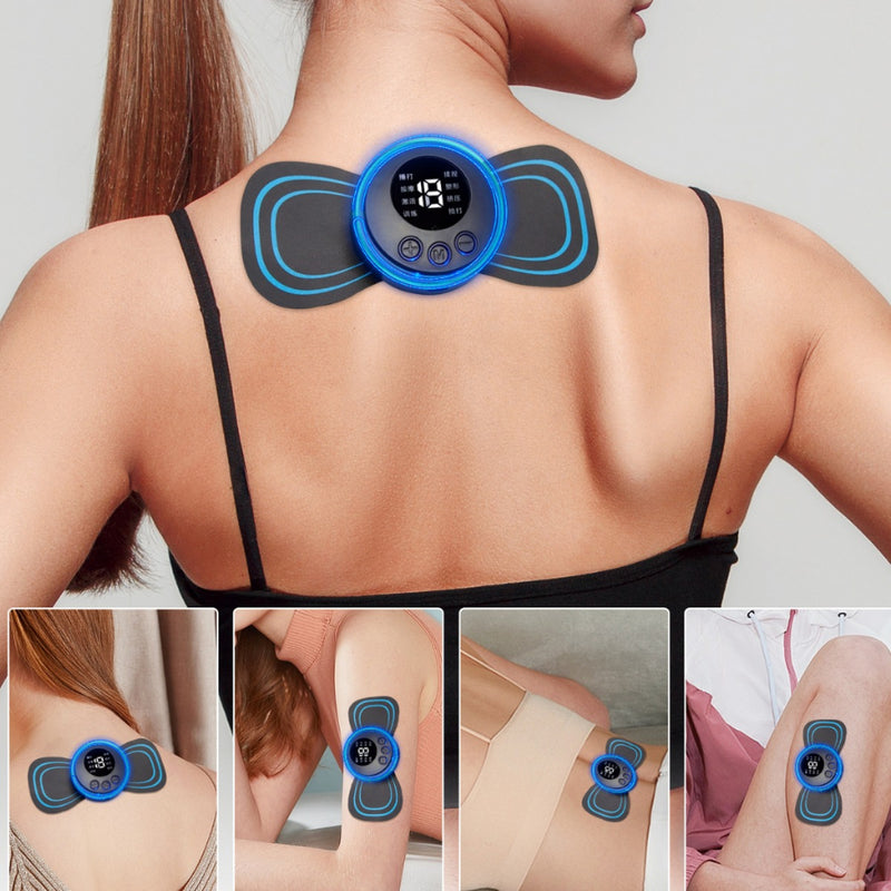 Mini Massageador Elétrico Portátil Cervical EMS